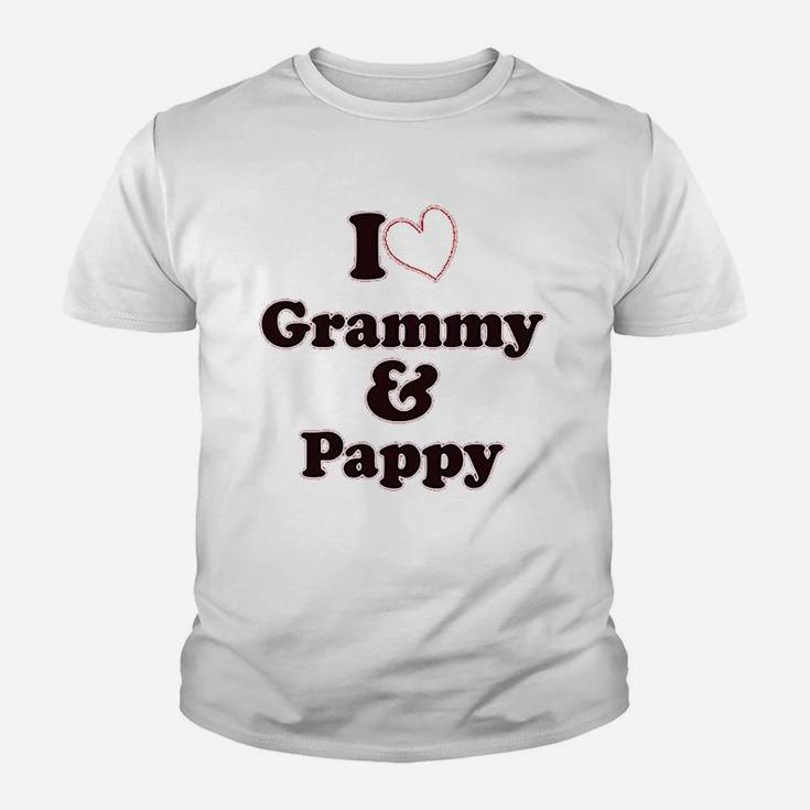 I Love My Grammy And Pappy Grandparents Youth T-shirt