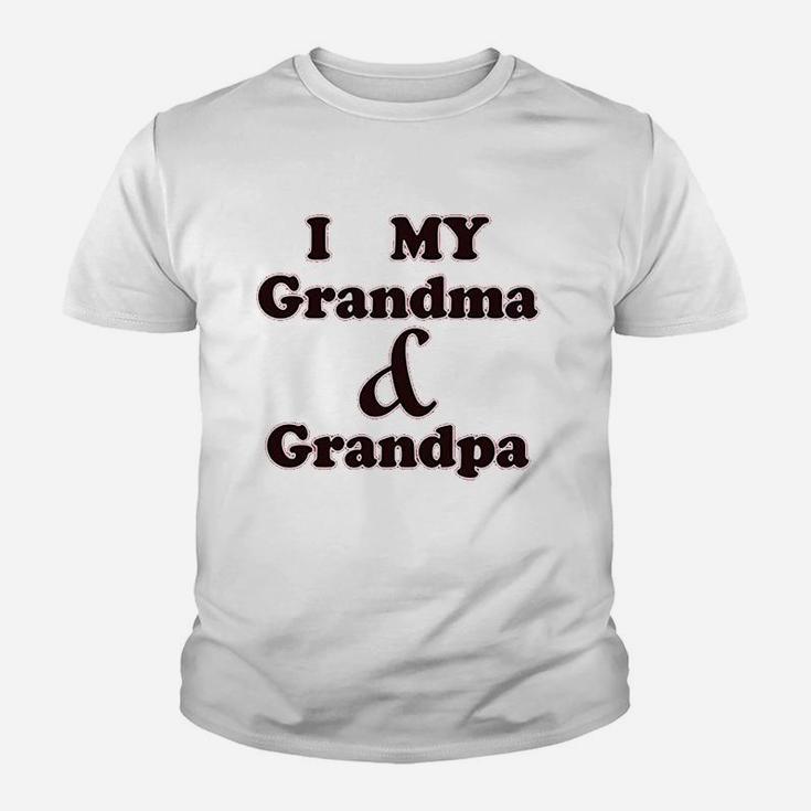 I Love My Grandma And Grandpa Grandparents Youth T-shirt