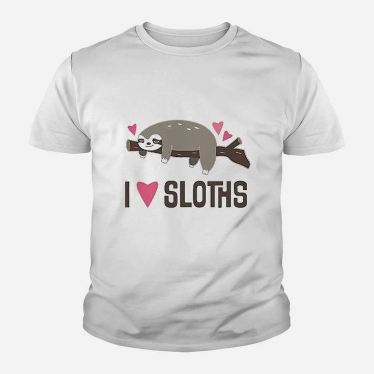I Love Sloths Youth T-shirt