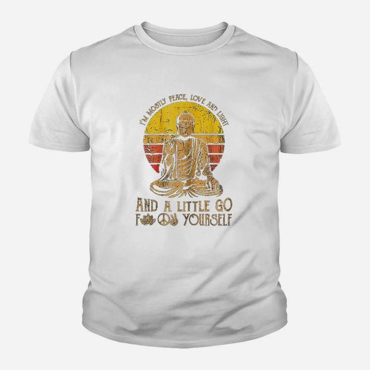 Im Mostly Peace Love And Light And A Little Yoga Youth T-shirt