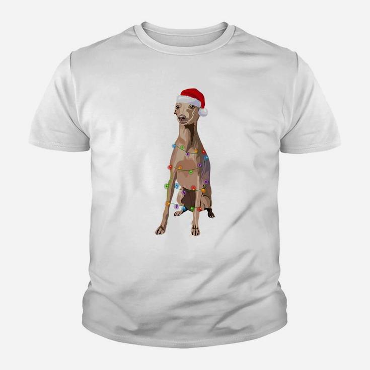 Italian Greyhound Christmas Lights Xmas Dog Lover Youth T-shirt