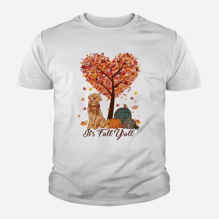 It's Fall Y'all Funny Golden Retriever -Autumn Dog Lover Sweatshirt Youth T-shirt