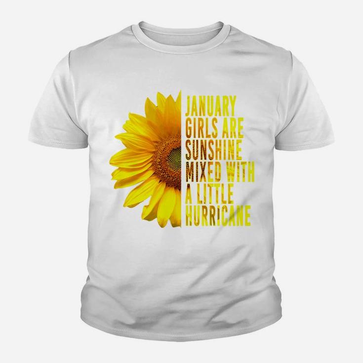 January Women Birthday Gift Sunflower Funny Cute Quote Youth T-shirt