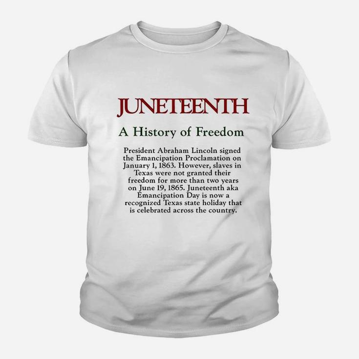 Juneteenth A History Of Freedom Youth T-shirt