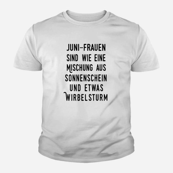 Juni-Geburtstags-Kinder Tshirt für Frauen – Sonnenschein & Wirbelsturm Mix