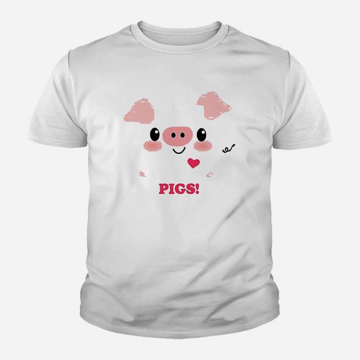 Kawaii I Love Pigs Youth T-shirt