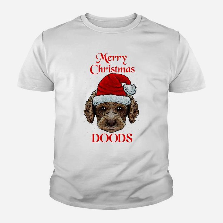 Labradoodle Merry Christmas Doods Santa Hat Doodle Dog Lover Sweatshirt Youth T-shirt