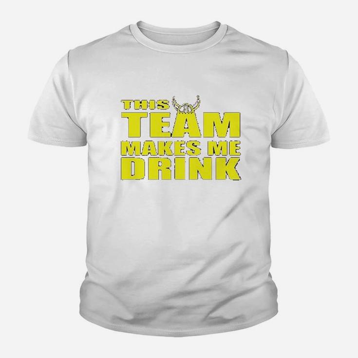 Ladies This Team Makes Me Drink Minnesota Funny Dt Youth T-shirt