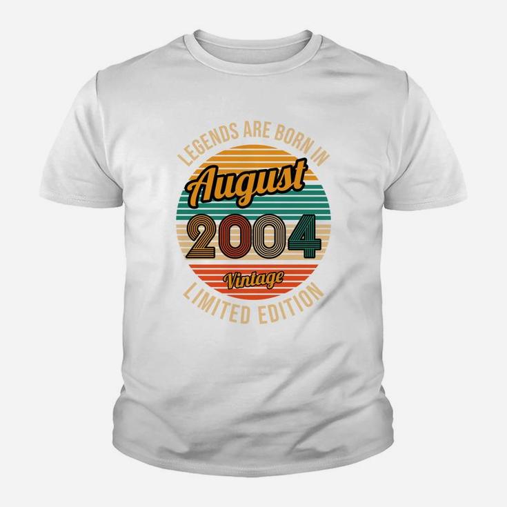 Legends Are Born In August 2004 17Th Birthday Youth T-shirt