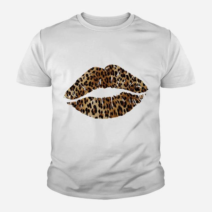 Leopard Lips Trendy Kiss Mouth Women Cheetah Animal Print Youth T-shirt