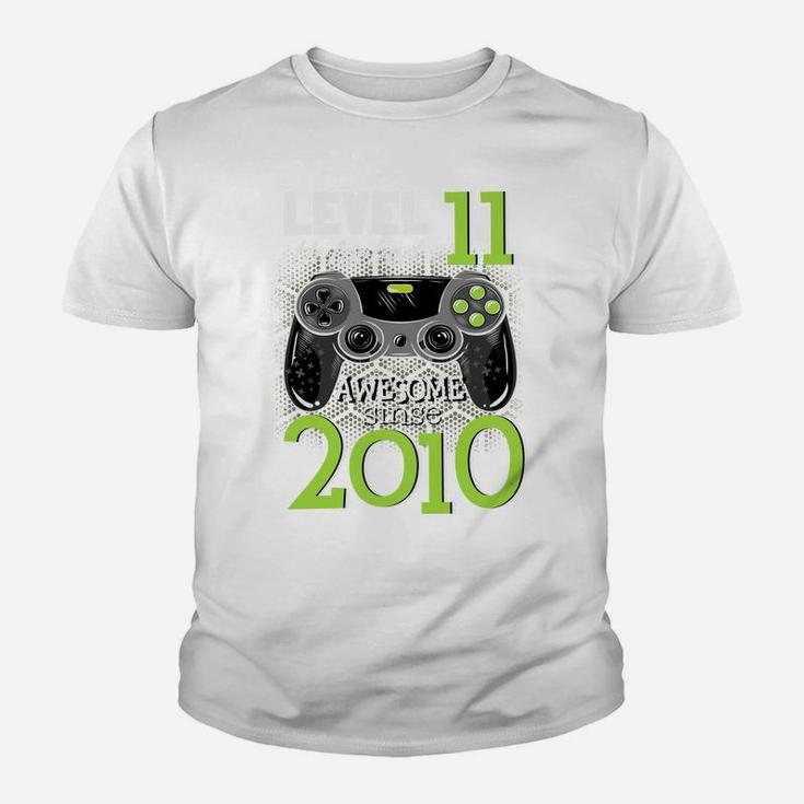 Level 11 Unlocked Awesome Since 2010 Video Gamer 11 Birthday Youth T-shirt