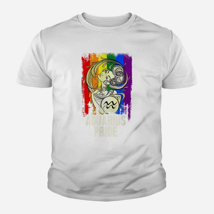 Lgbt Aquarius Pride January February Birthday Zodiac Gift Youth T-shirt