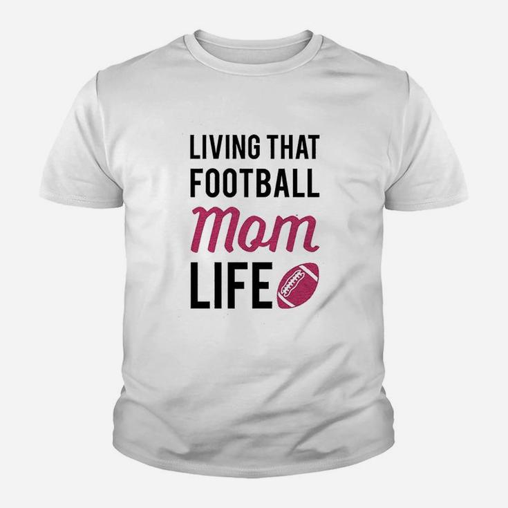 Living That Football Mom Life Athletic Gray Youth T-shirt