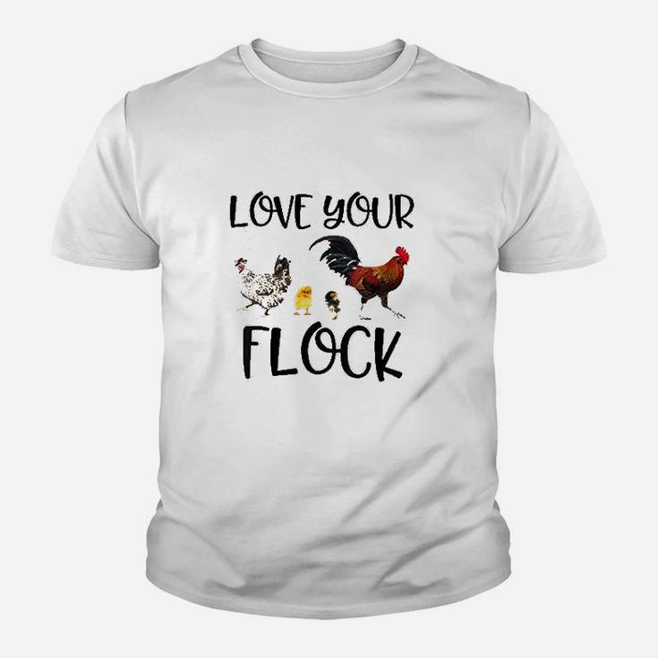 Love Your Flock Funny Chickens Hens Youth T-shirt