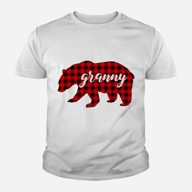 Matching Family Buffalo Plaid Granny Bear Red Lumberjack Youth T-shirt