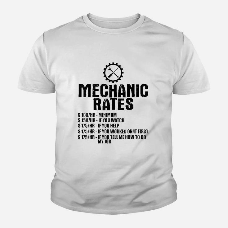 Mechanic Funny Gift Mechanic Rates Youth T-shirt
