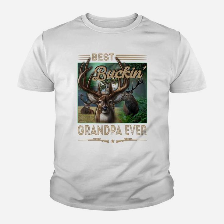 Mens Best Buckin' Grandpa Ever Shirt Deer Hunting Bucking Father Youth T-shirt