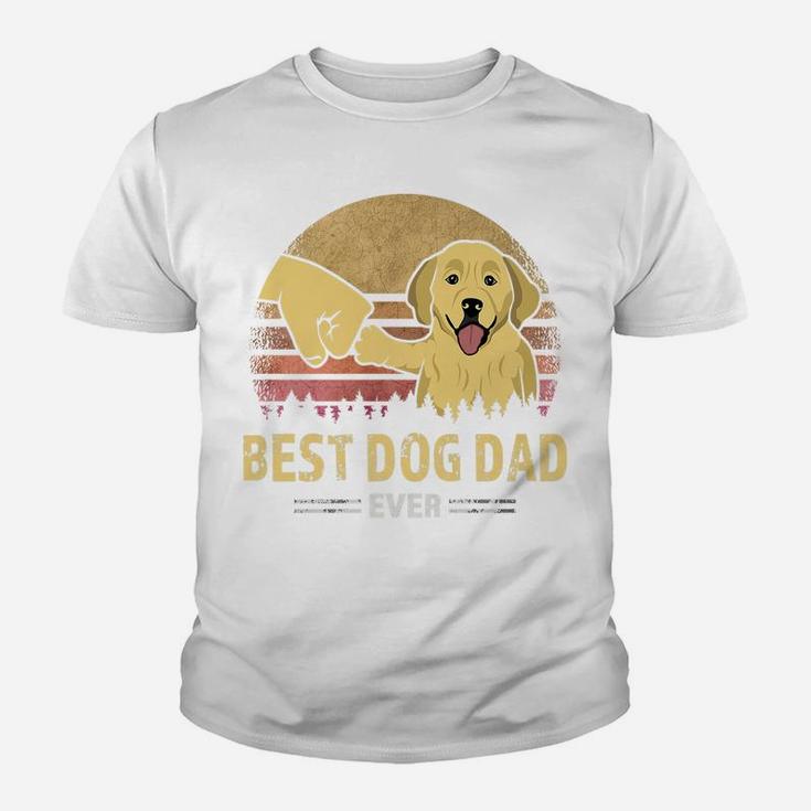 Mens Best Dog Dad Ever Golden Retriever Retro Puppy Lover Design Youth T-shirt