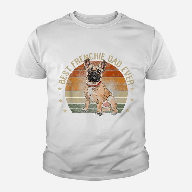 Mens Best Frenchie Dad Ever Retro French Bulldog Gifts Dog Daddy Youth T-shirt