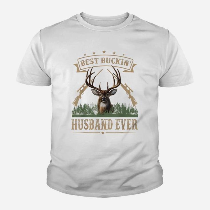 Mens Fathers Day Best Buckin' Husband Ever Deer Hunting Bucking Youth T-shirt