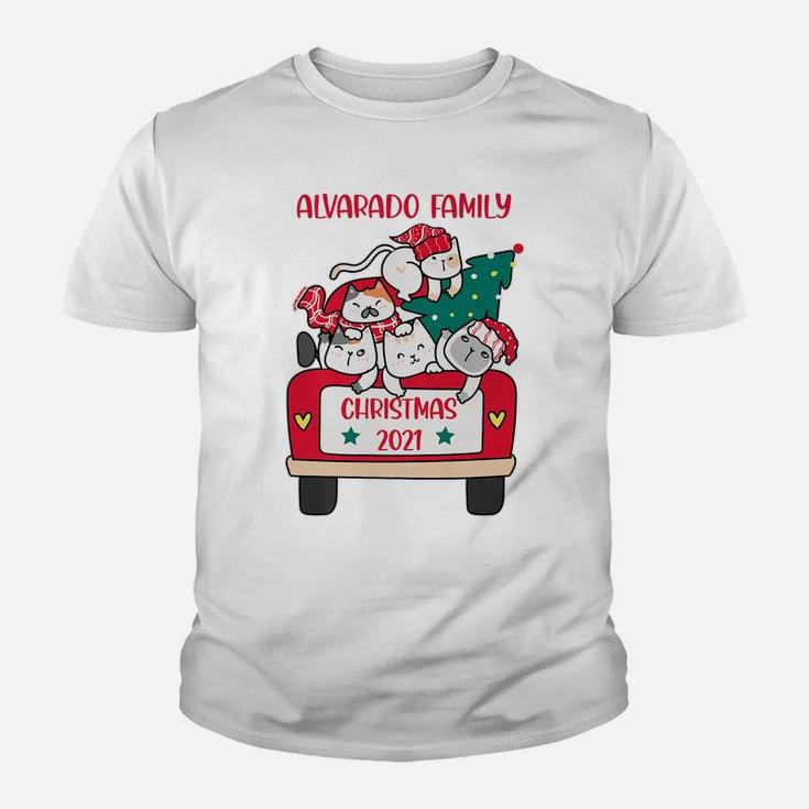 Merry Catmas Christmas Truck Cat Lovers Alvarado Family Youth T-shirt