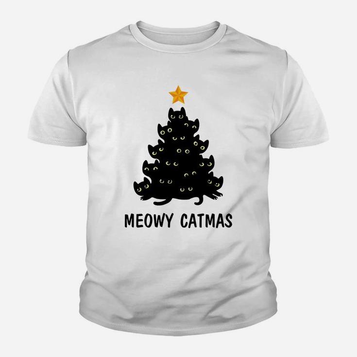 Merry Catmas Xmas Gift Meowy Catmas Funny Cat Christmas Sweatshirt Youth T-shirt