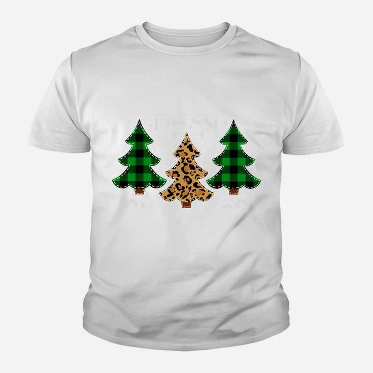 Merry Christmas Tee Leopard & Green Buffalo Plaid Xmas Tree Sweatshirt Youth T-shirt