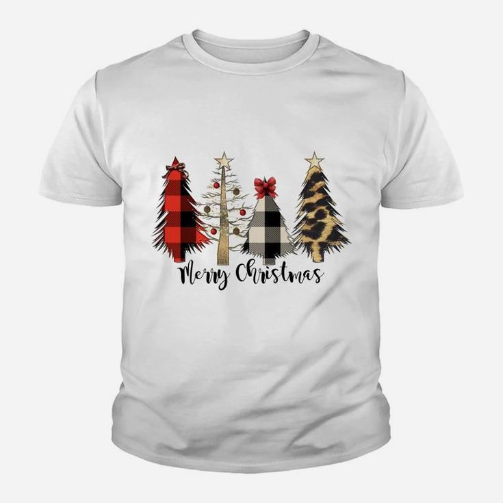 Merry Wild Farmhouse Christmas With Leopard Trees Youth T-shirt