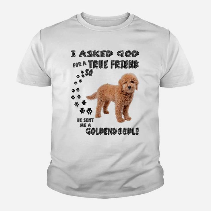 Mini Goldendoodle Quote Mom, Doodle Dad Art Cute Groodle Dog Youth T-shirt