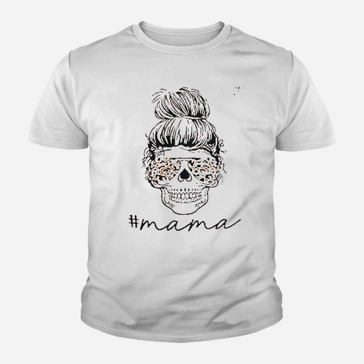 Mom Life Leopard Skull Youth T-shirt