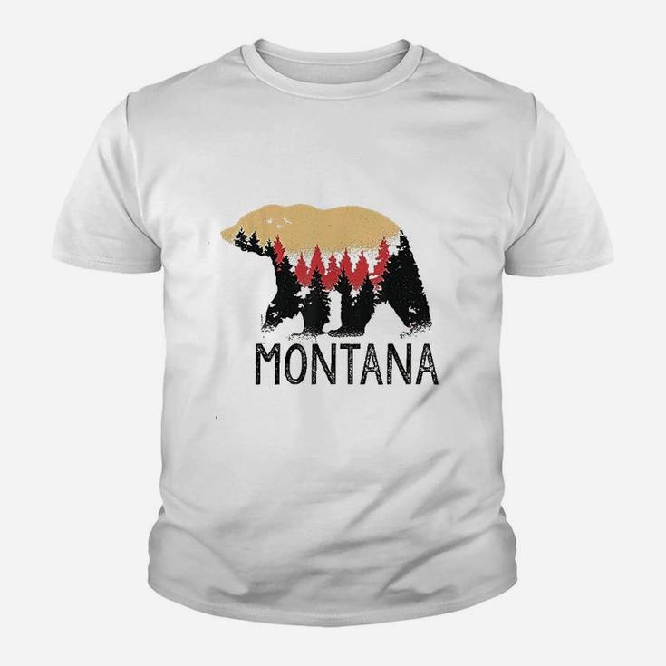 Montana Vintage Grizzly Bear Nature Outdoor Souvenir Gift Youth T-shirt