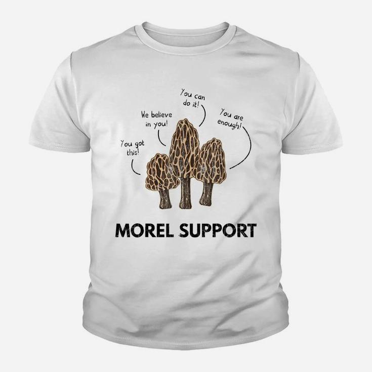 Morel Support Funny Mushroom Hunting Mycologist Graphic Youth T-shirt