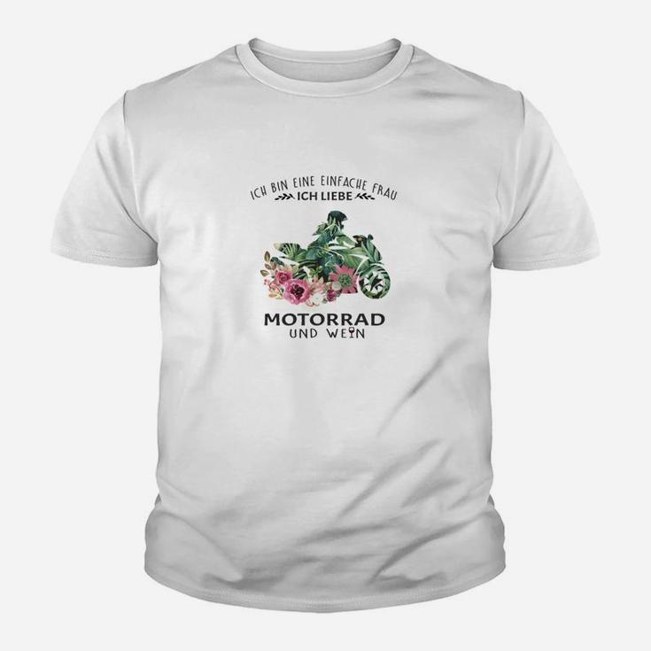 Motorrad & Wein Liebhaber Grafik Kinder Tshirt, Weinliebhaber Bekleidung