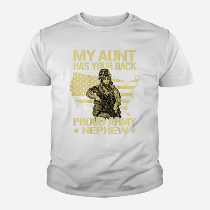 My Aunt Has Your Back Proud Army Nephew Military Family Gift Youth T-shirt