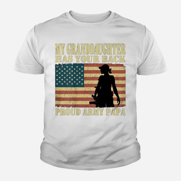 My Granddaughter Has Your Back Proud Army Papa Military Gift Youth T-shirt