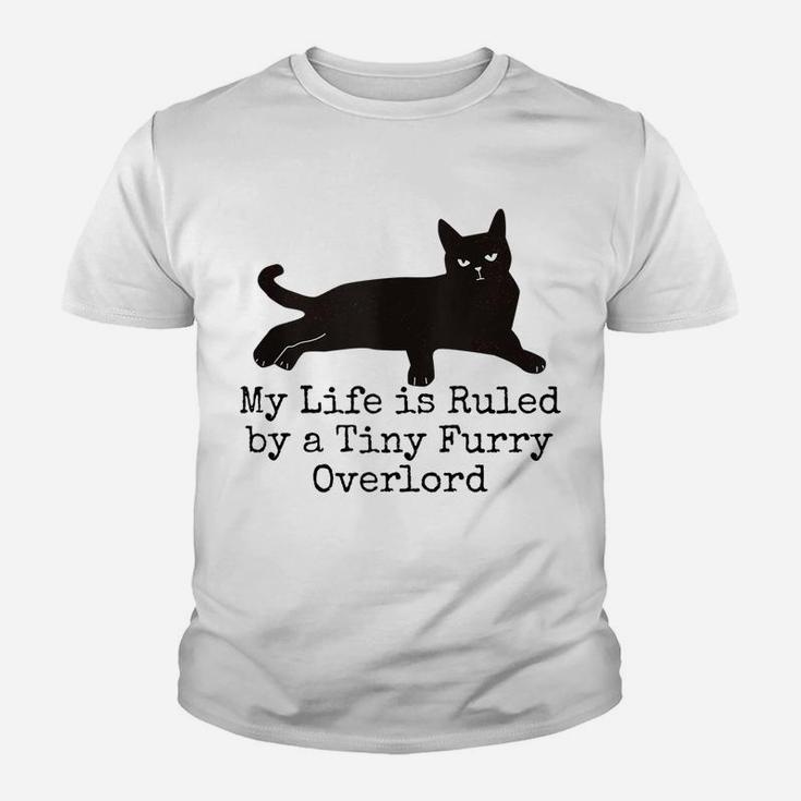 My Life Is Ruled By A Tiny Furry Overlord Funny Cat Lovers Youth T-shirt
