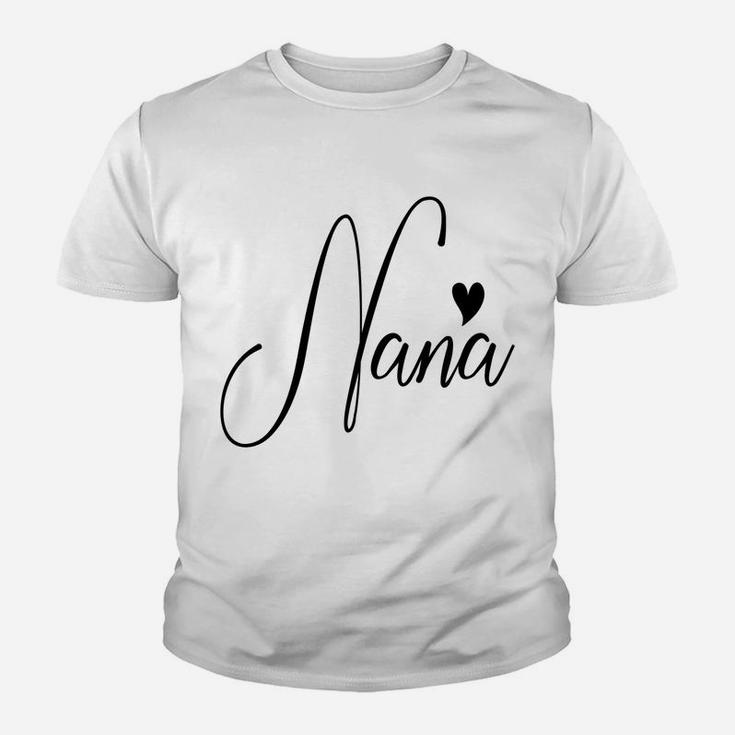 Nana Heart For Grandma Women Christmas Grandparents Day Youth T-shirt