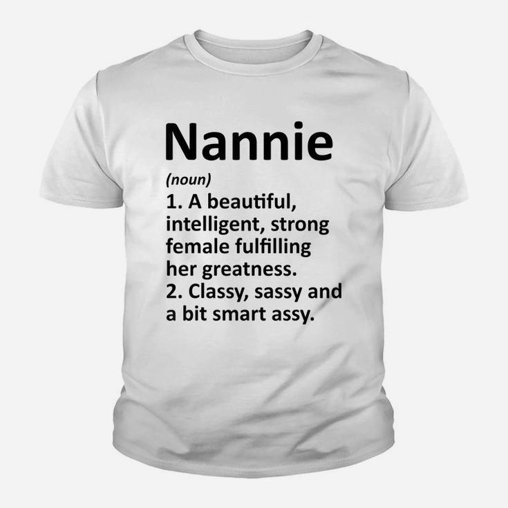 Nannie Definition Personalized Name Funny Christmas Gift Youth T-shirt