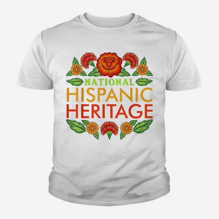 National Hispanic Heritage Month Dahlia Flower Mexico Latino Youth T-shirt