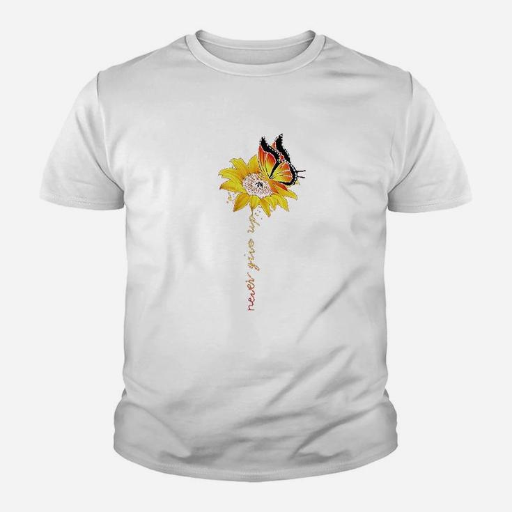 Never Give Up Sunflower Youth T-shirt