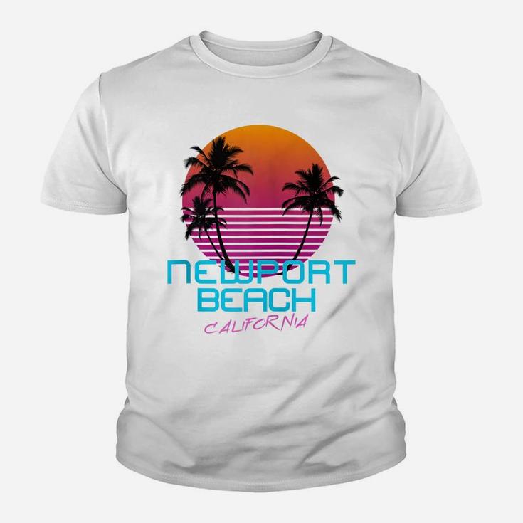 Newport Beach California Retro 80'S Sunset Zip Hoodie Youth T-shirt