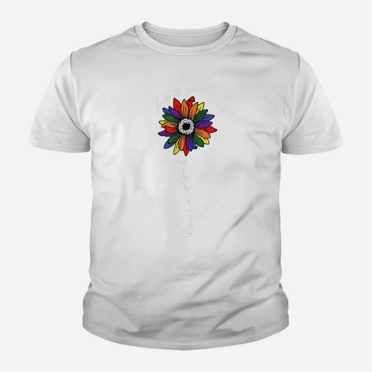 No Gender Gay Pride Flower Rainbow Flag Proud Lgbt-Q Ally Youth T-shirt