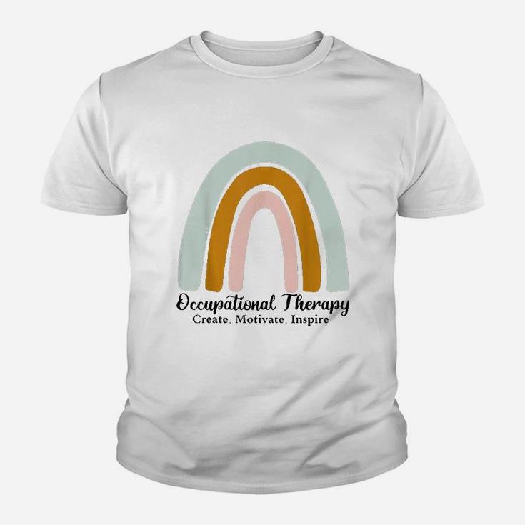 Occupational Therapy Create Motivate Inspire Rainbow Youth T-shirt
