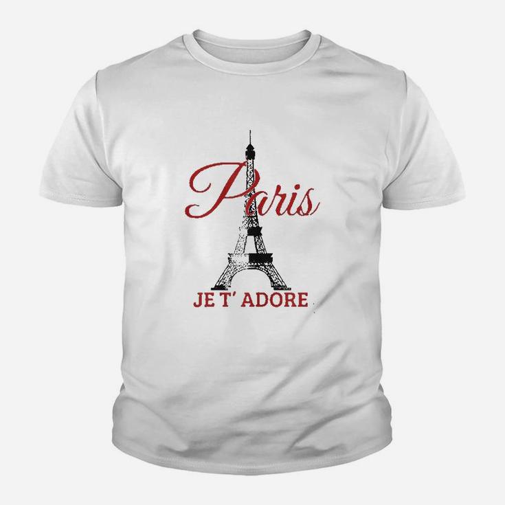Paris Je T'adore France Eiffel Tower French Youth T-shirt