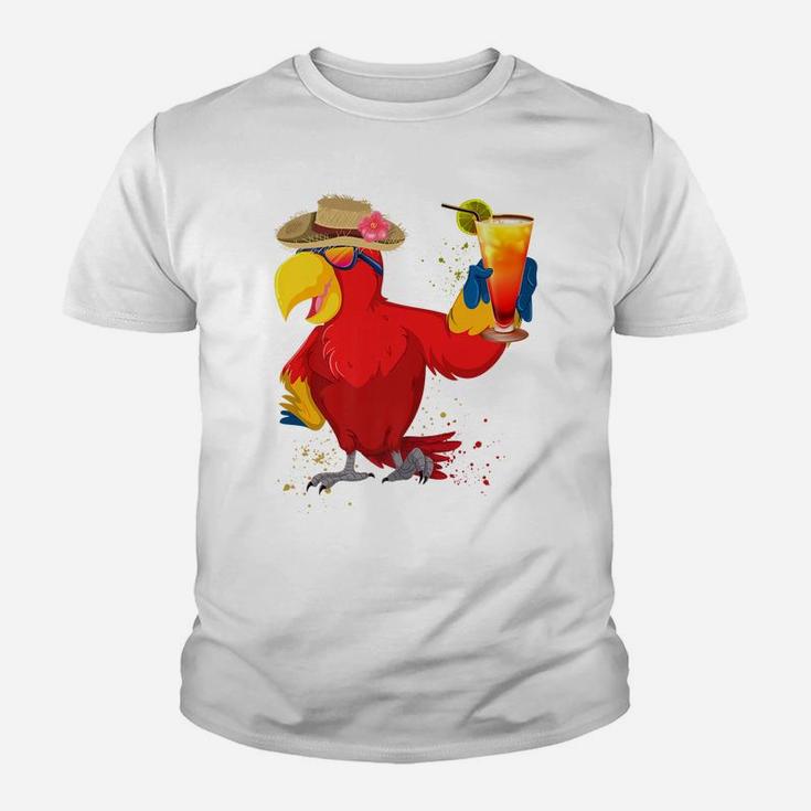 Parrots Drinking Margarita Hawaiian Birds Funny Family Cute Youth T-shirt