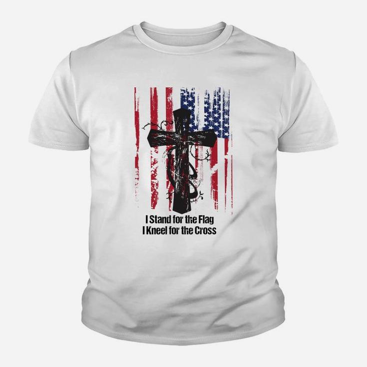 Patriotic Quote Stand For The Flag And Kneel For The Cross Youth T-shirt