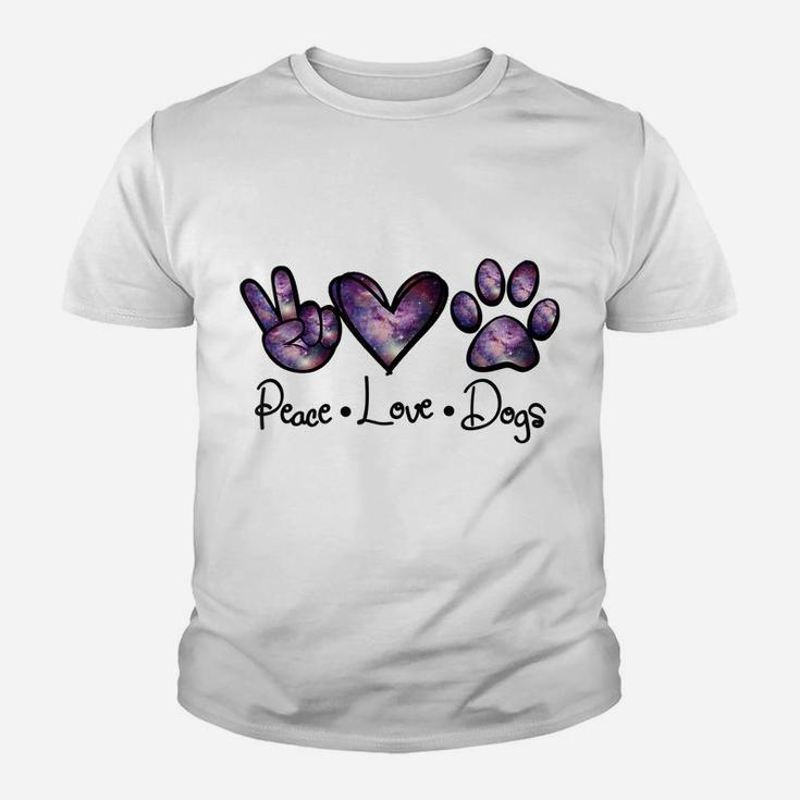 Peace Love Dogs Lover Puppy Paw Dog Funny Dog Lover Youth T-shirt