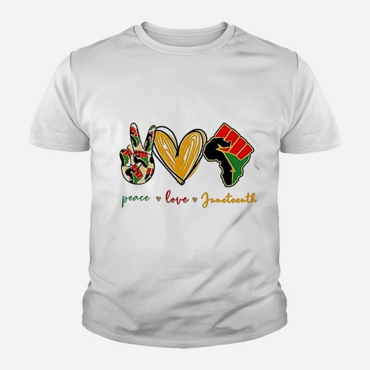 Peace Love Juneteenth Youth T-shirt