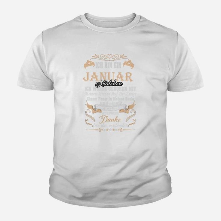 Personalisiertes Vintage Geburtsmonat Kinder Tshirt mit Dankesspruch, Weiß