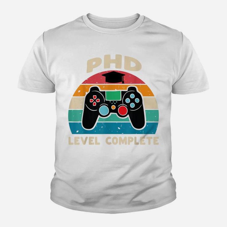 Phd Level Complete Doctorate Graduation Gift For Him Gamer Youth T-shirt